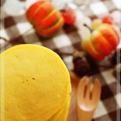 A picture of Kabocha Squash Pancakes for Halloween.