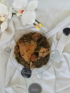 عکسی از دستور خورش آلو اسفناج