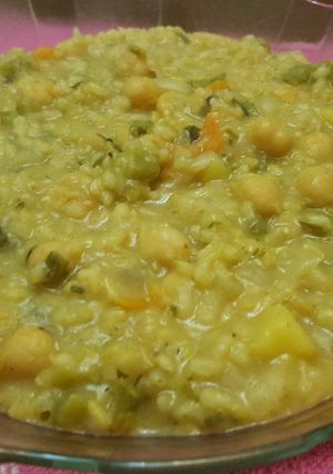 Una foto de Risotto con arroz yamaní integral