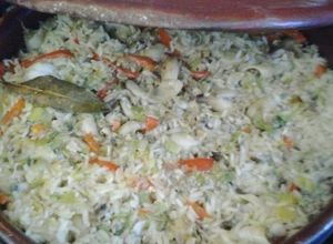 Una foto de Arroz con chipichipi y quiguas