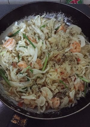 Hình của món Bắp cải xào tôm.