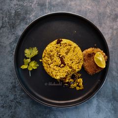 A picture of Green moong dal khichdi.