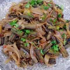 A picture of Achari bhindi.