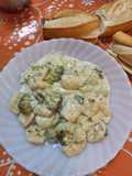 Ñoquis con salsa de brócoli con crema!!!