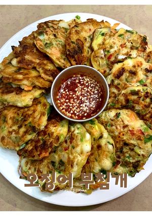 韓式魷魚煎餅 오징어 부침개 Korean Squid Pancakes 的食譜成品照片