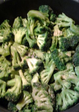 A picture of broccoli and shallot butter.