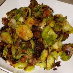 A picture of Warm Brussel Sprouts and Bacon Salad.