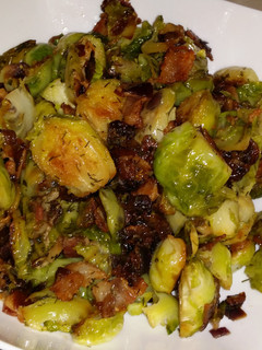 A picture of Warm Brussel Sprouts and Bacon Salad.