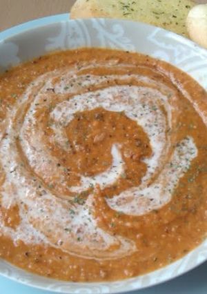 A picture of Vickys Spanish-Style Lentil & Chorizo Soup, GF DF EF SF NF.