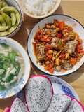 Tempeh ngũ đậu sốt nấm