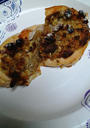 A picture of Aryca's simple stuffed chicken.