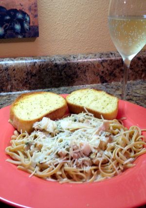 A picture of Whole Wheat Linguine With Clam Sauce And Shrimp.