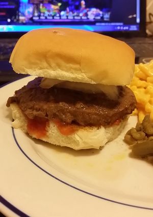A picture of Taisen's frozen baked burgers.