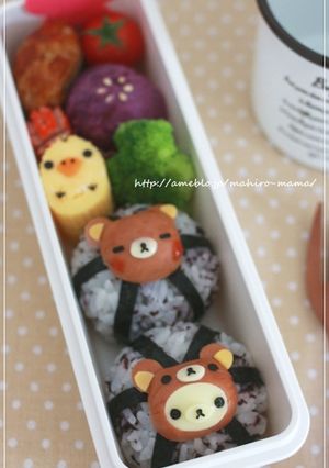 A picture of Korilakkuma Bento with Mini Sausages.