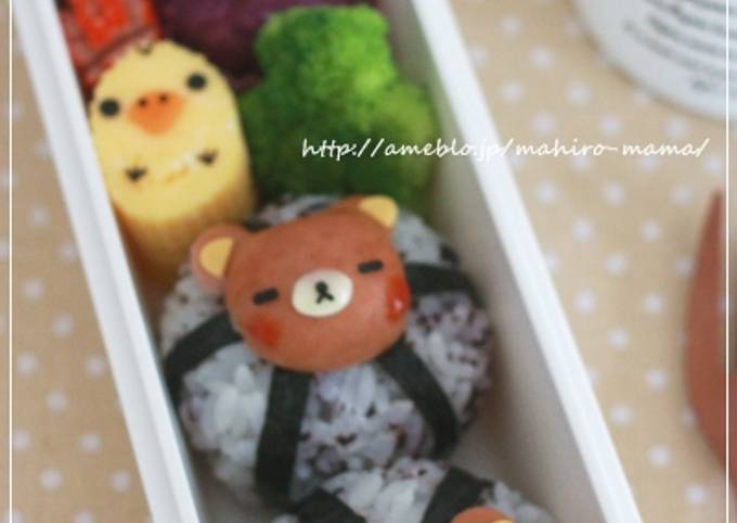 Korilakkuma Bento with Mini Sausages