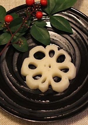 A picture of For Osechi (New Year's Feast) Decorative Lotus Root Slices.