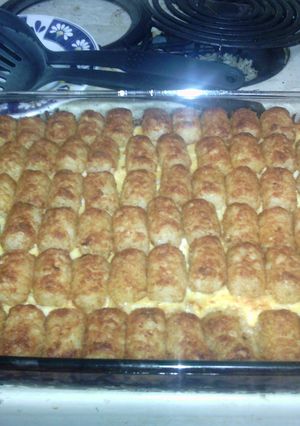 A picture of Meat and Tater Casserole.
