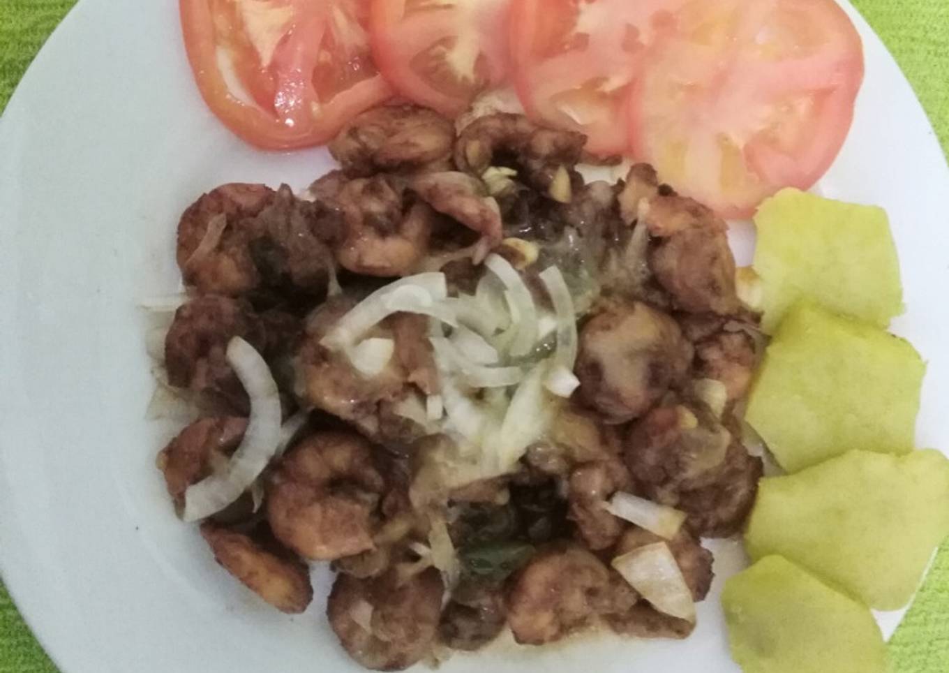 Camarones con miel, salsa de soya y un toque de horno