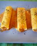 Canelones de sama con velouté de piquillos