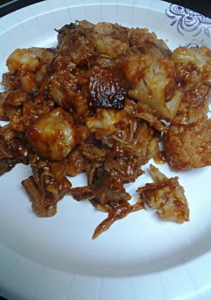 A picture of Barbecue Cauliflower with Leftovers.