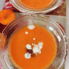 A picture of Tomato carrot soup.