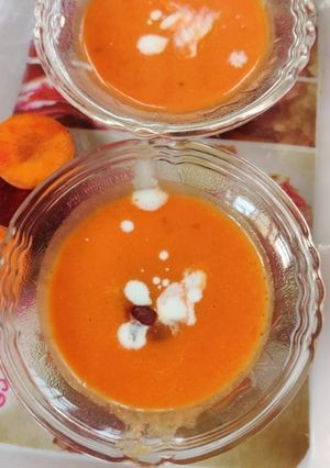 A picture of Tomato carrot soup.