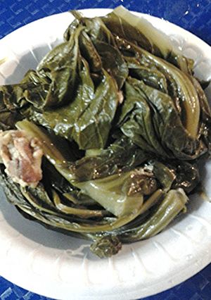 A picture of My Moms Mustard Greens.