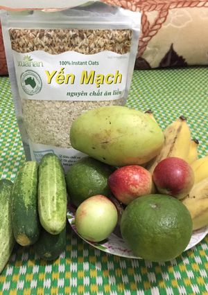 Hình của món Salad hoa quả,sữa,yến mạch.
