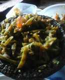 Nopalitos en molcajete con salsa