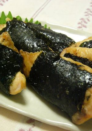 A picture of Autumn is Here! Salmon with Seaweed (Isobe-Yaki).