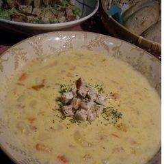 A picture of Creamy Kabocha Squash Chowder.