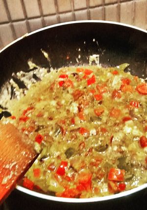 A picture of Omelet with Pesto.