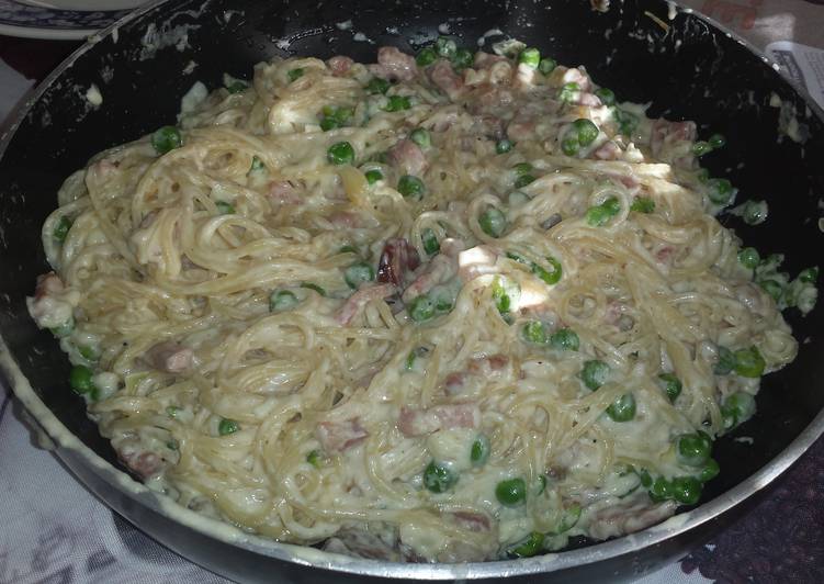 Steps to Prepare Ultimate The Lazy Pasta Carbonara