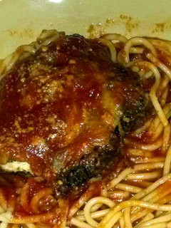 A picture of chicken parmesan.
