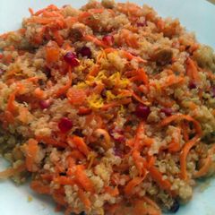 A picture of Vickys Quinoa with Carrot, Hazelnut & Pomegranate, GF DF EF SF.
