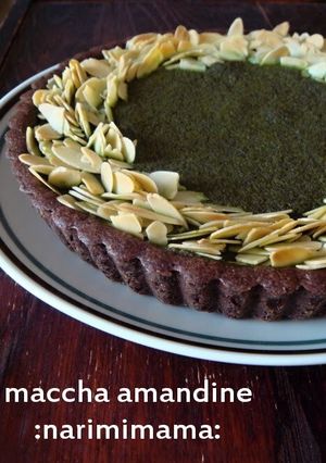 A picture of Matcha Chocolate Amandine Tart.