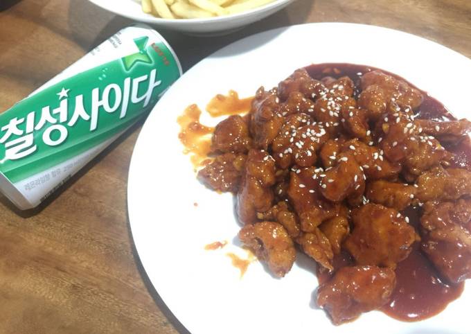 Korean spicy fried chicken (ayam goreng ala korea)