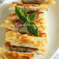 A picture of Basil Pork Rolled in Gyoza Skins.
