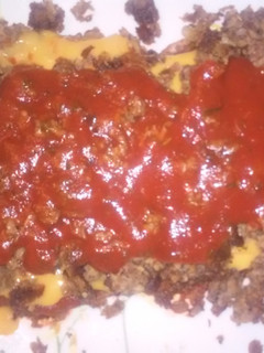 A picture of Beef pizza toast.