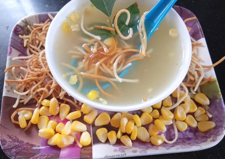 Recipe of Quick Chicken sweet corn soup Easy to microwave in minutes