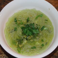 A picture of Pork and Avocado Rice Noodle Soup.