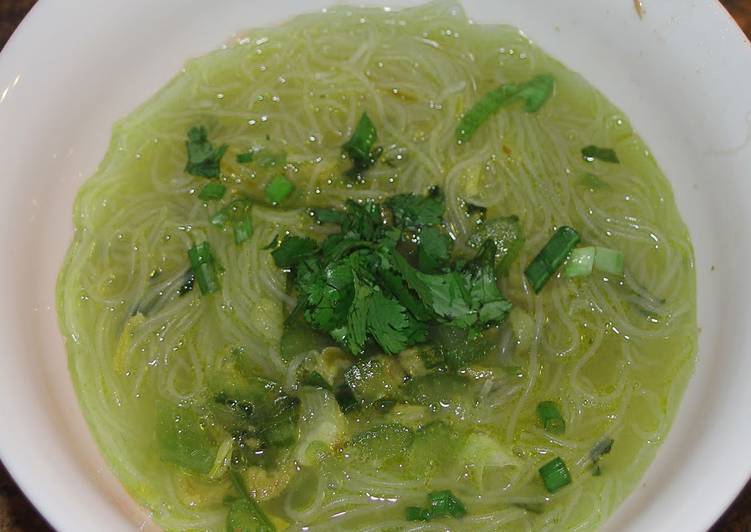 Pork and Avocado Rice Noodle Soup