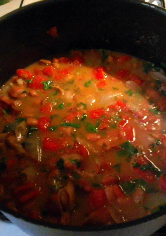 A picture of Texas style pinto beans.