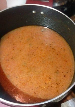 A picture of Yummy veggie and Turkey soup from leftovers.