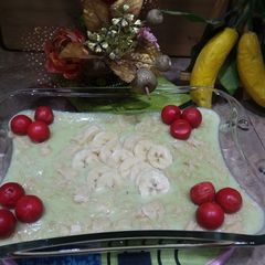 A picture of Banana custard with khoya #iftar with huma.