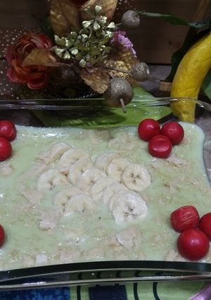 A picture of Banana custard with khoya #iftar with huma.