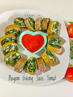 Foto resep Bayam Gulung Saos Tomat