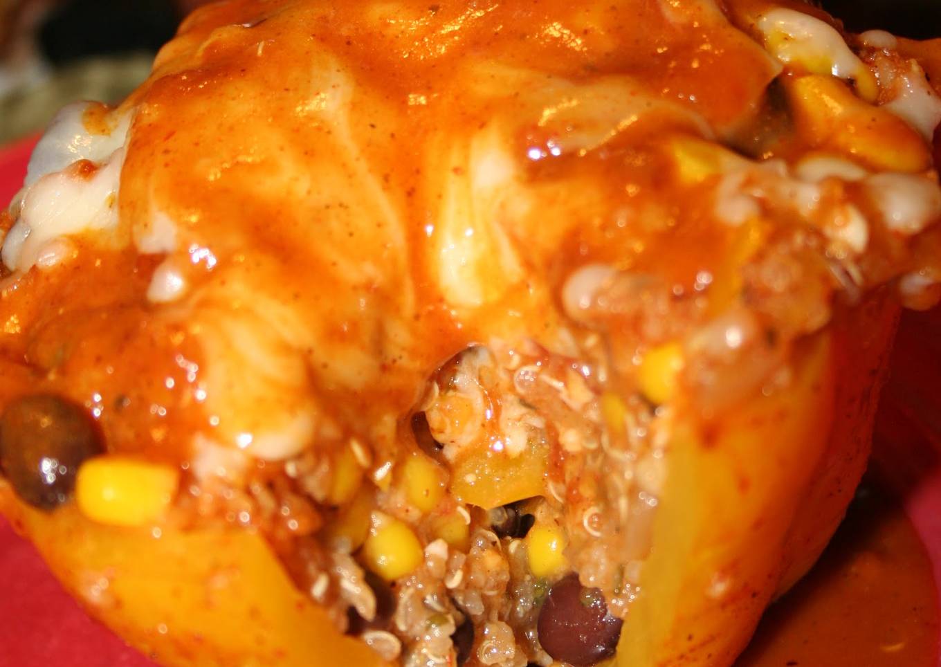 Slow Cooker Stuffed Bell Peppers with Quinoa, Black Beans, and Corn