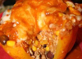 How to Recipe Yummy Slow Cooker Stuffed Bell Peppers with Quinoa Black Beans and Corn