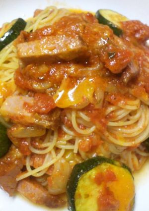 A picture of Zucchini Tomato Pasta.